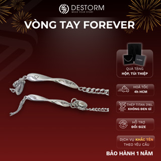  Vòng tay nam nữ Destorm Forever Vòng tay đôi - Khắc tên thời trang Unisex Thép không gỉ Có hộp quà tặng và túi đựng 