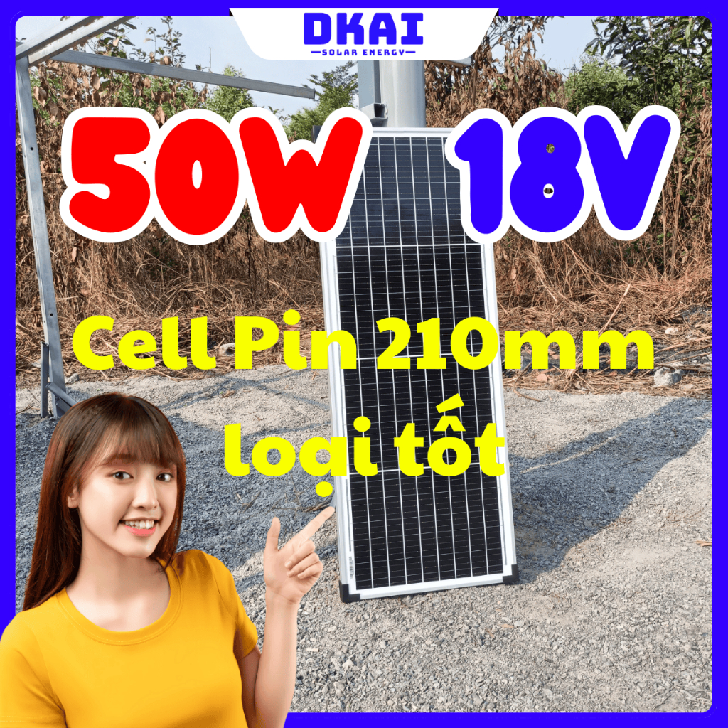[MONO 50W 18V] Tấm pin năng lượng mặt trời mono 50w 18v - LOẠI TỐT