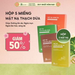  Combo 5 Mặt Nạ Dừa Tươi Lên Men Dưỡng Ẩm Sáng Da Ngừa Lão Hoá Cỏ Mềm 