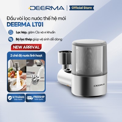 Đầu vòi lọc nước thế hệ mới Deerma LT01, lọc kép, sạch khuẩn, an toàn cho sức khỏe - Bảo hành 12 tháng