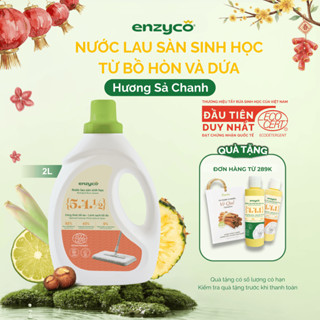  Nước Lau Sàn Sinh Học ENZYCO Từ Bồ Hòn & Dứa Đạt Chứng Nhận ECODETERGENT-ECOCERT 2L,Hương Sả Chanh,Khử Mùi,Đuổi Côn Trùg 