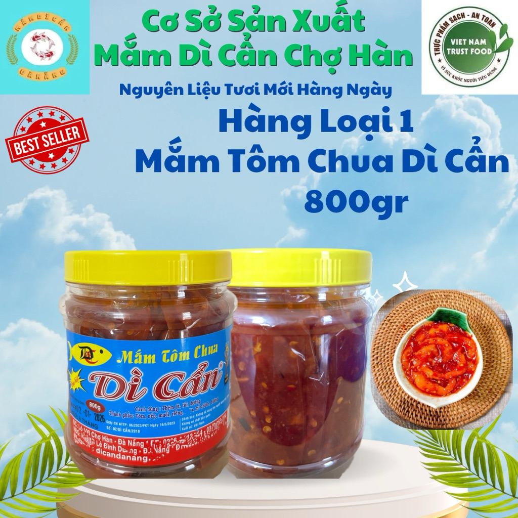 Mắm Tôm Chua Nguyên Con Dì cẩn– Tôm Sống Làm Mắm – Chua Cay Mặn Ngọt – Đặc Sản Huế – Loại 1
