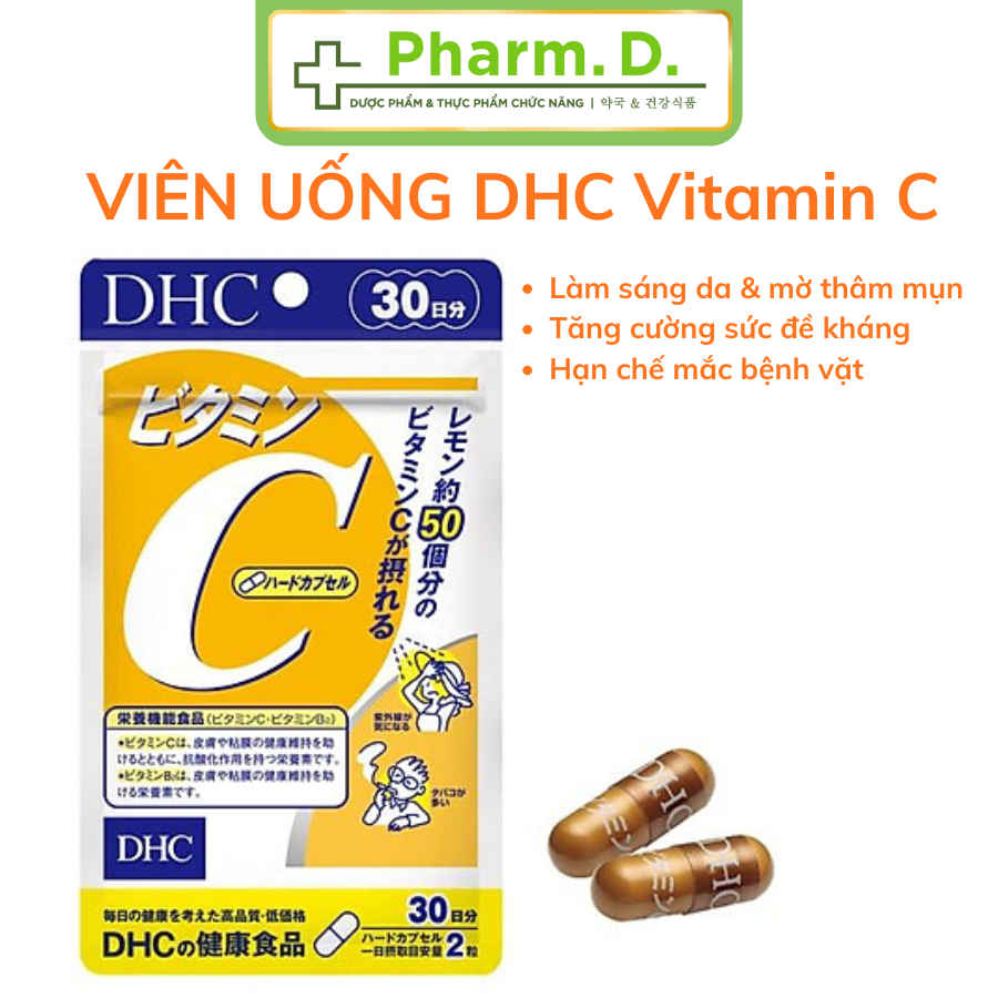 [CHÍNH HÃNG] Viên uống DHC Vitamin C Hỗ Trợ Sáng Da, Giảm Thâm Bổ Sung Vitamin C Và B2 Cho Cơ Thể (G