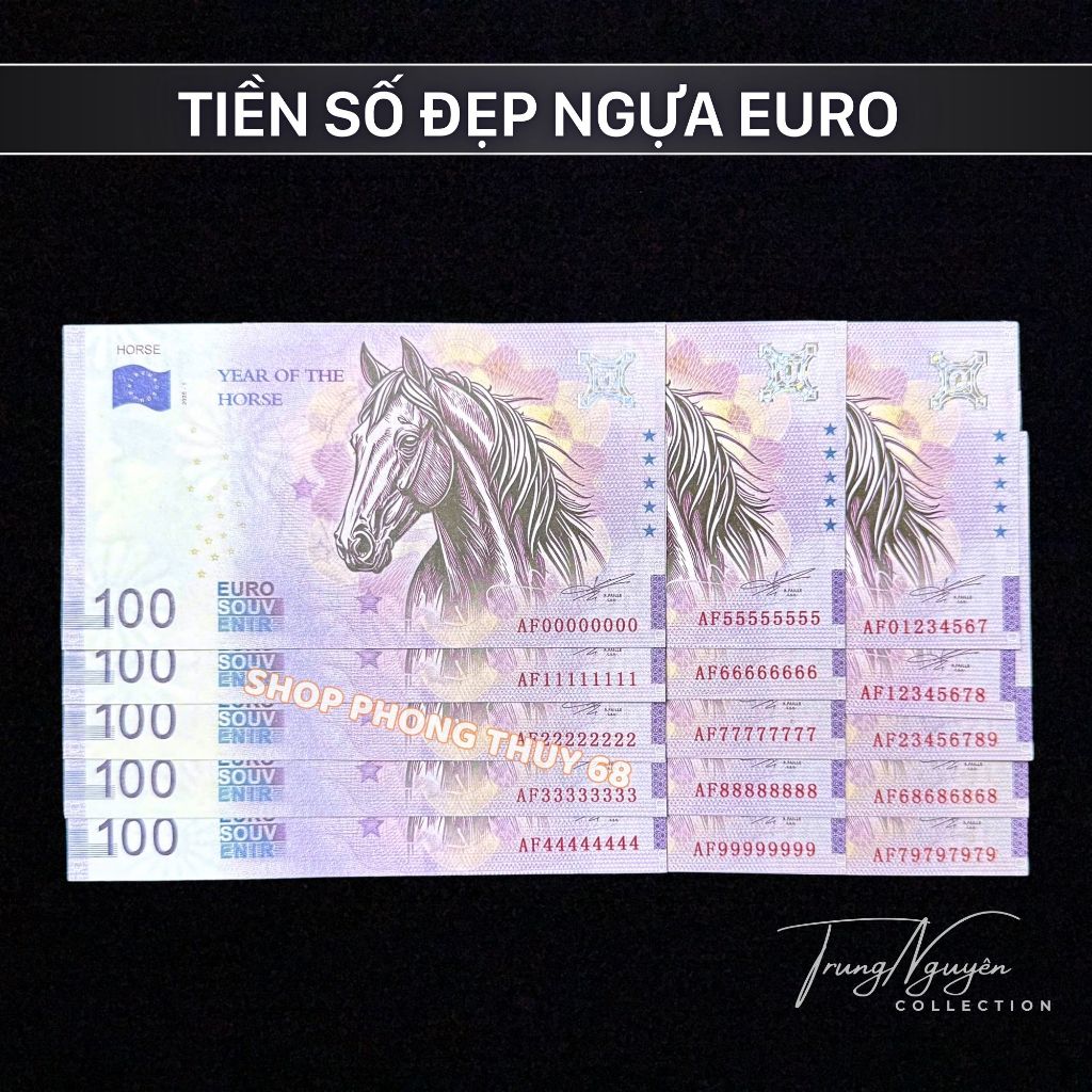 [Tiền Số Đẹp] Tiền Ngựa 100 Euro  Lưu Niệm - Lì Xì Tết 2026 Mang Ý Nghĩa: Mã Đáo Thành Công