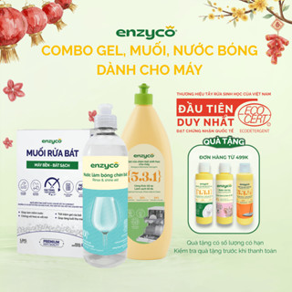  Combo Gel Rửa Bát Muối Rửa Bát Và Nước Làm Bóng Chén Đĩa Dành Cho Máy Enzyco - Chiết Xuất Bồ Hòn và Enzyme Dứa 