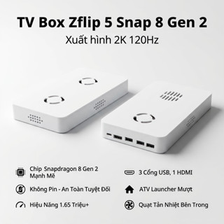 Tivi Box ZFlip5 Snapdragon 8 Gen 2 8/256Gb - ZFlip 5 TV Box Gaming Xuất Hình 2K 120Hz Siêu Mạnh Siêu Mượt