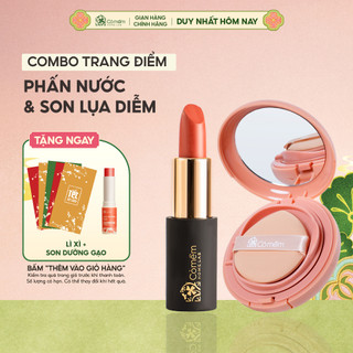  Combo Trang Điểm Tự Nhiên Son Môi Lụa Diễm Mềm Mịn Và Phấn Nước Thuỷ Tinh Cỏ Mềm 