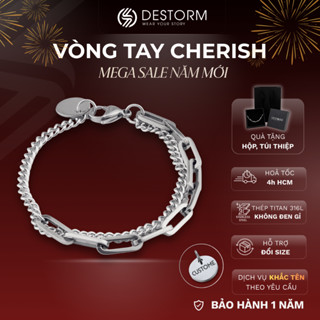  Vòng tay nam nữ Destorm Cherish Vòng tay đôi - Khắc tên thời trang Unisex Thép không gỉ Có hộp quà tặng và túi đựng 