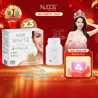   3 Hộp  TPBVSK Viên Uống Trắng Da Nucos White Hỗ Trợ Mờ Thâm Nám Sáng Da Chống Nắng  3 Hộp x60 viên  