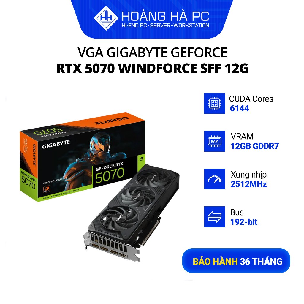 VGA GIGABYTE GEFORCE RTX 5070 WINDFORCE SFF 12G