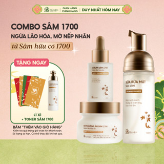  Combo 3 Bước Bọt Rửa Mặt Serum Và Kem Dưỡng Sâm 1700 Ngừa Lão Hoá Da Cỏ Mềm 