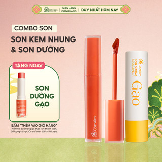  Combo Son Kem Không Silicone Và Son Dưỡng Môi Mềm Mịn Cỏ Mềm 