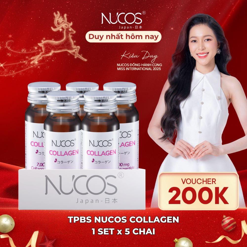 [Set trải nghiệm Date1/2027] TPBS Nước Uống Collagen Nucos 7000 Hỗ trợ Làm Đẹp Da Hộp 5chai x 30 ml