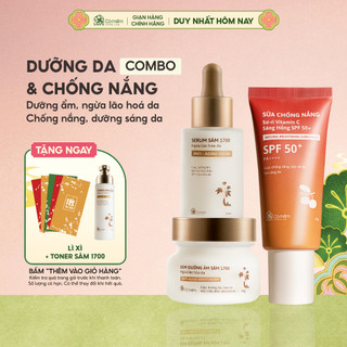  Bộ Chăm Sóc Da 3 Bước Chống Nắng Sơ-ri Vitamin C Dưỡng Sáng Da Serum Kem Dưỡng Ngừa Lão Hoá Sâm 1700 Cỏ Mềm 