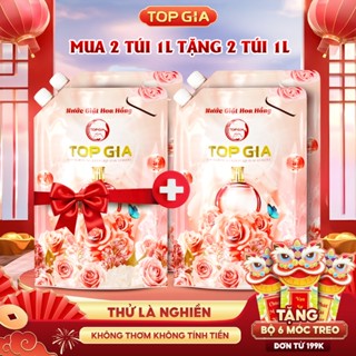  Nước giặt xả TOPGIA hương hoa hồng lavender túi 1L làm sạch vết bẩn lưu hương 72H 