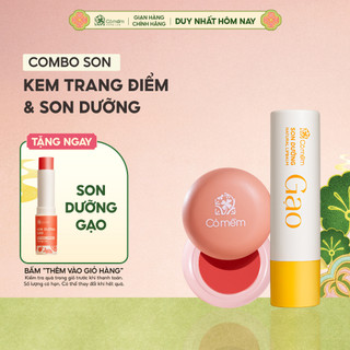  Combo Son Dưỡng Thiên Nhiên Và Kem Trang Điểm Thuỷ Tinh Đa Năng Cỏ Mềm 