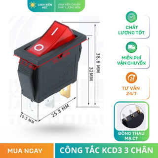 Công tắc bập bênh KCD3 16A/250V 3P kích thước 13x31mm có đèn (công tắc Lioa) đảm bảo chất lượng linh kiện hec.