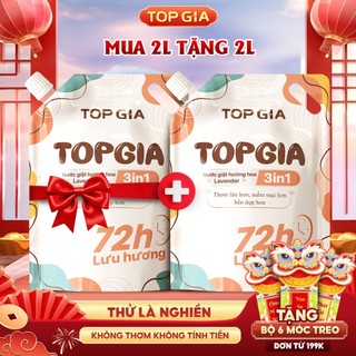  Nước giặt xả TOPGIA 3in1 đánh bay vết bẩn cứng đầu dịu nhẹ an toàn lưu hương 72H 
