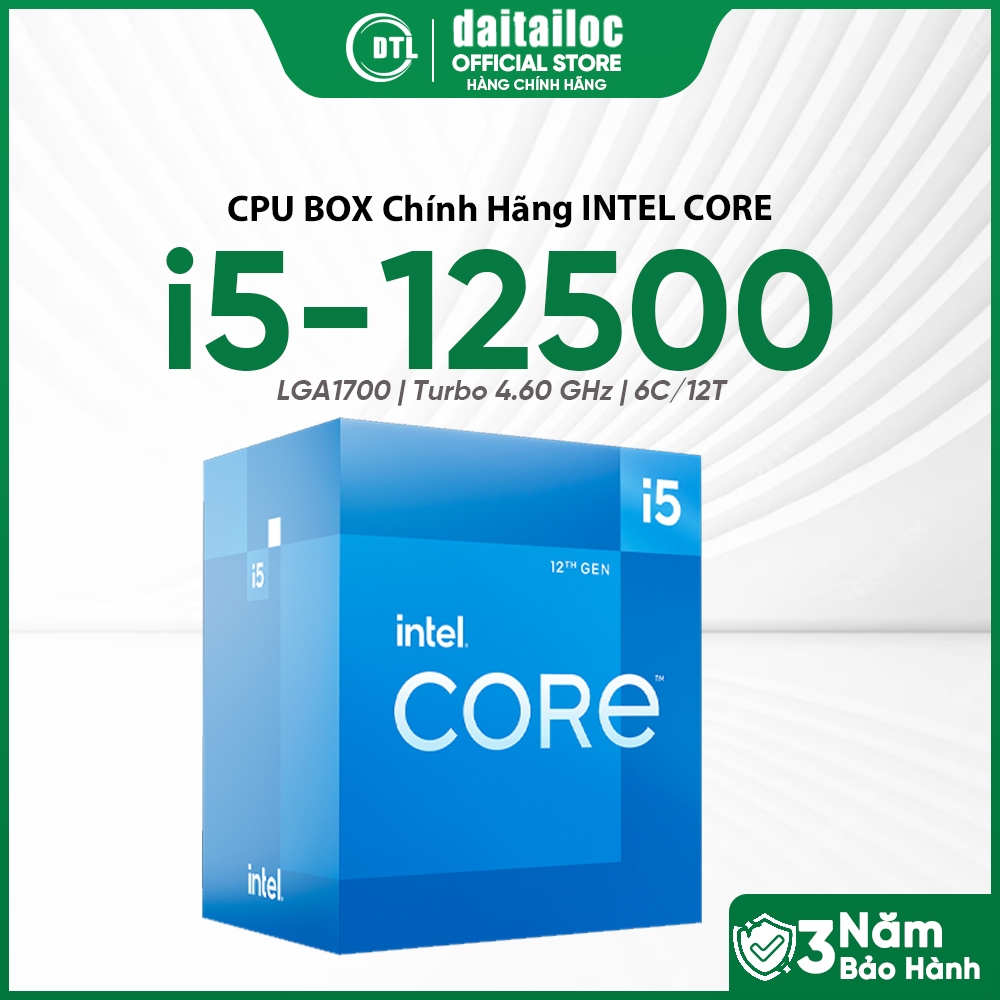 CPU BOX Chính Hãng Intel Core i5 12500 | Chính Hãng | Bảo Hành 36 Tháng