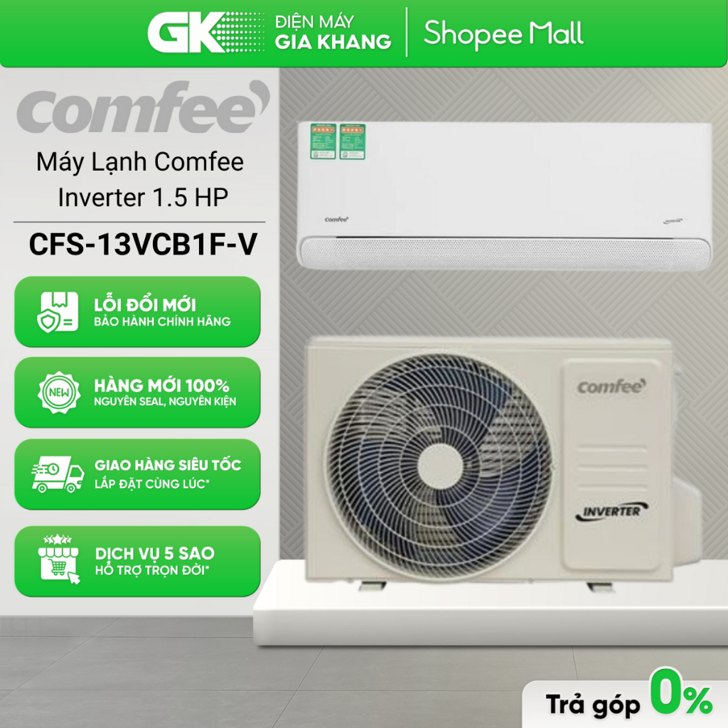 CFS-13VCB1F-V [1.5 HP] | CFS-10VCB1F-V [1 HP] Máy Lạnh Comfee Inverter [Toàn Quốc]