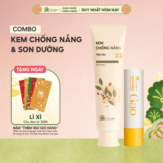  Combo Kem Chống Nắng Nâng Tone Và Son Dưỡng Cỏ Mềm 