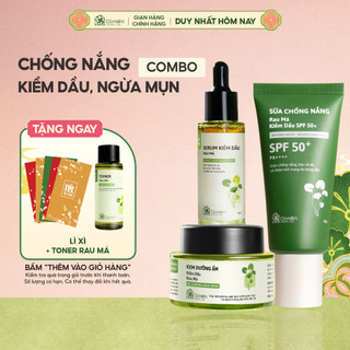  Bộ Chăm Sóc Da 3 Bước Chống Nắng Serum Kem Dưỡng Kiềm Dầu Dưỡng Ẩm Rau Má Cho Da Dầu Mụn Cỏ Mềm 