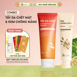  Combo Kem Chống Nắng Nâng Tone Hây Hây Và Tẩy Tế Bào Chết Da Mặt Cỏ Mềm 
