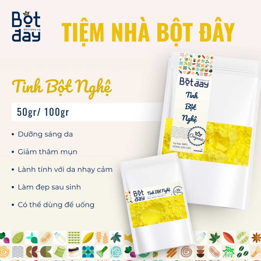 Tinh bột nghệ Nguyên chất 100% Handmade