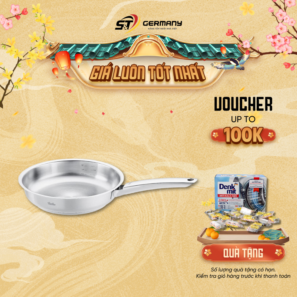HCM Chảo thép Fissler Pure nội địa Đức, chảo thép không gỉ 18/10 GermanySnT