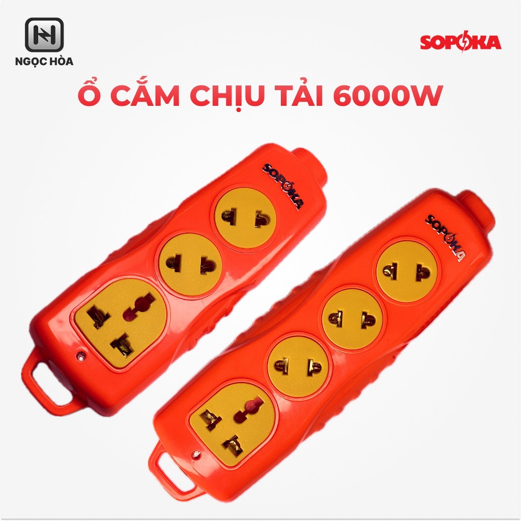 Ổ cắm điện chịu tải SOPOKA Cổng Cắm Chéo 6000W Chống Va Đập Chịu Nhiệt Cao - Chính hãng