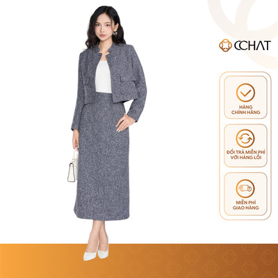 Set Đồ Nữ 𝐂𝐂𝐇𝐀𝐓 Dáng Suông Kiểu Công Sở Cochic Chất Liệu Dạ Tweed Cao Cấp 25BDZ8025ST