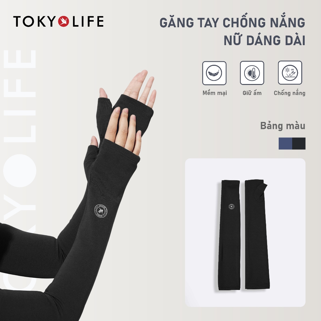 Găng tay chống nắng nữ TOKYOLIFE dáng dài mềm mại êm ái 40005289