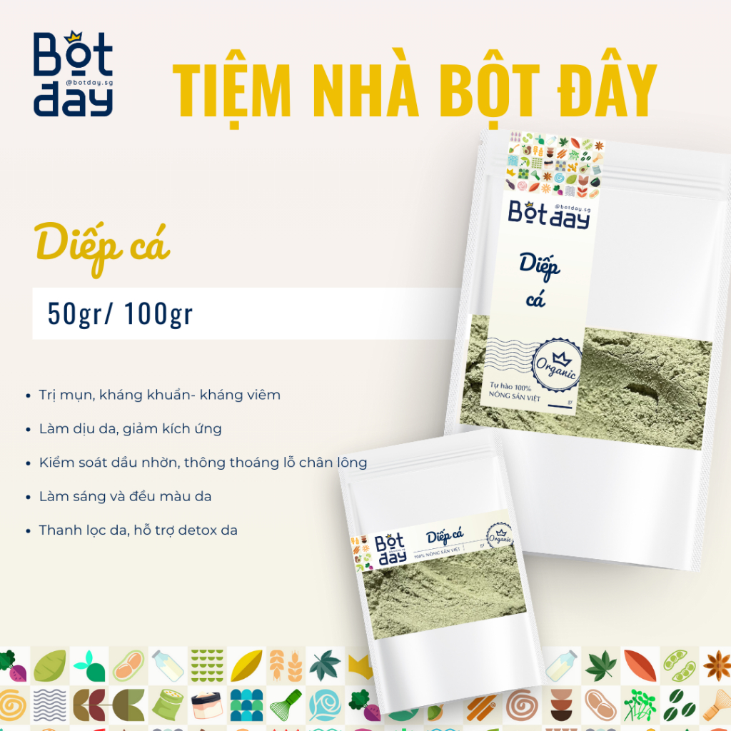 Bột Diếp cá nguyên chất 100%Handmade