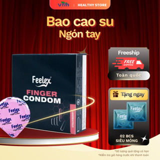  Bao cao su ngón tay Fellex Finger nhiều gel bôi trơn an toàn cho cô bé hương dâu - hộp 12 chiếc 