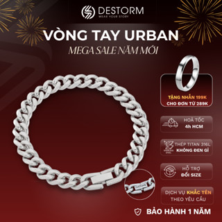  Vòng tay nam nữ Destorm Urban Vòng tay đôi - Khắc tên thời trang Unisex Thép không gỉ Có hộp quà tặng và túi đựng 