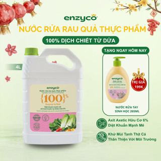  Nước Rửa Rau Củ Quả Thực Phẩm Sinh Học Enzyco 4L - 100% Enzyme Dứa Axit Hữu Cơ Loại Bỏ Vi Khuẩn 