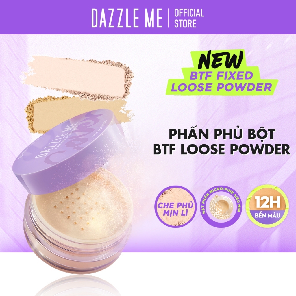 [VHL x DAZZLE ME] COMBO 02 Phấn phủ kiềm dầu dạng bột DAZZLE ME Loose Powder trang điểm chống nước k
