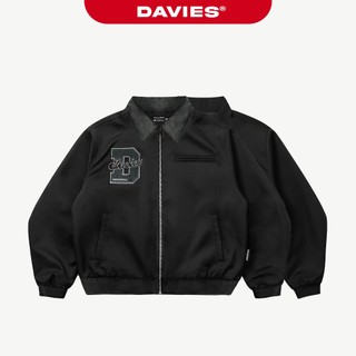  Áo khoác nam nữ local brand DAVIES cổ bẻ màu đen vải kaki dù 2 lớp form rộng Classic Jacket 