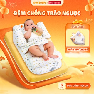  Gối chống trào ngược cho bé Emoon cao cấp có gối chặn kèm đai cố định giúp bảo vệ cột sống cho bé 