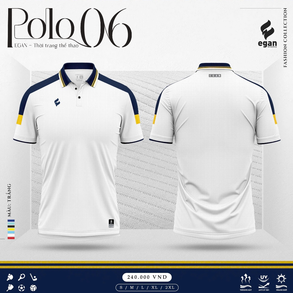 Áo Thun Polo Cao Cấp Chính Hãng Egan 06 Mới Nhất 2026 - Vải Mềm Mịn Thoáng Mát Co Dãn Tốt.