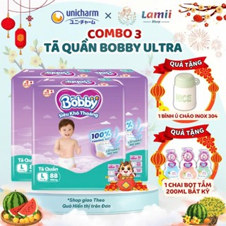  Combo 3 Tã Quần BOBBY Ultra Bỉm Dành Cho Bé - CHÍNH HÃNG - Fullsize M96 L88 XL XXL - LaMii Shop 