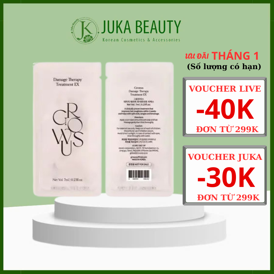 (COMBO 5 GÓI) SAMPLE Dầu xả Growus Damage Therapy Treatment EX 7ml