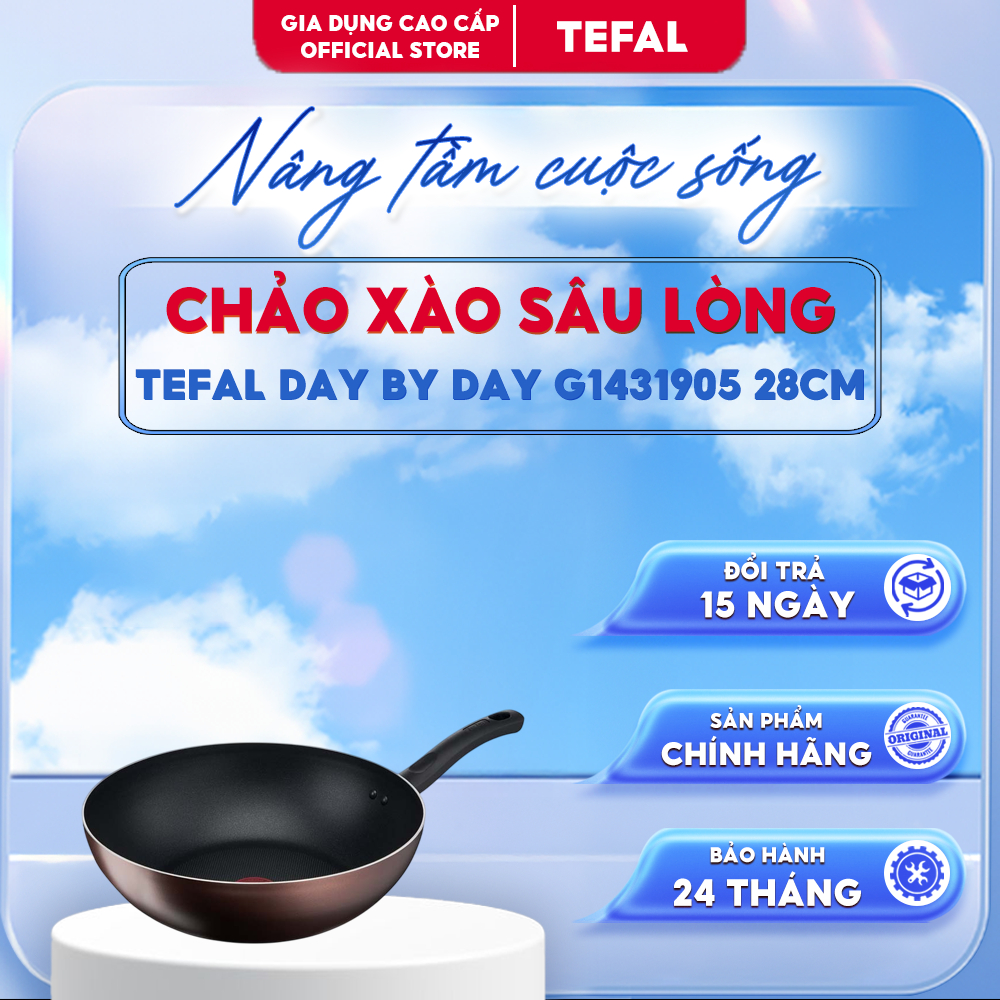 Chảo Xào Sâu Lòng Tefal Day By Day G1431905 | 28cm | Hàng Chính Hãng Pháp