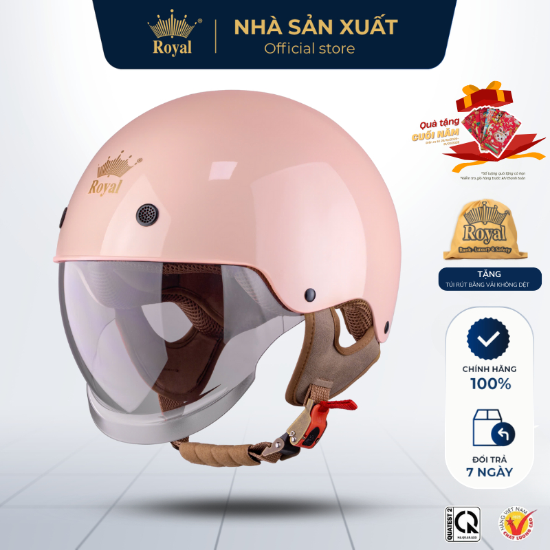  Mũ Bảo Hiểm Royal Chính Hãng Nửa Đầu M239 Kính Âm Chống Tia UV Hợp Nam Nữ  Đội Êm Tháo Lót Tiện Lợi NHÀ SẢN XUẤT 