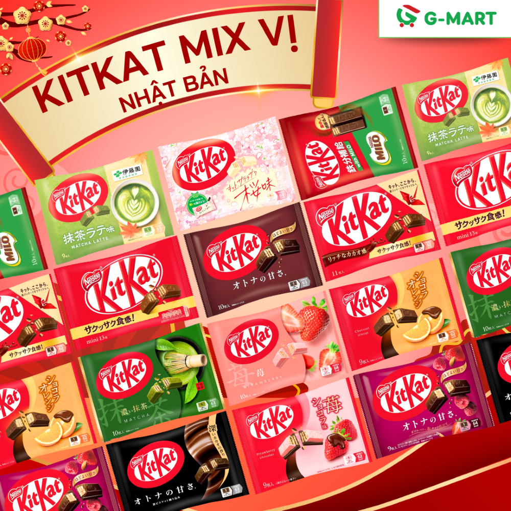 ( TỰ CHỌN) COMBO Mix Vị Socola KitKat Nhiều Vị Hấp Dẫn, Kikat Nhật Bản Full Vị