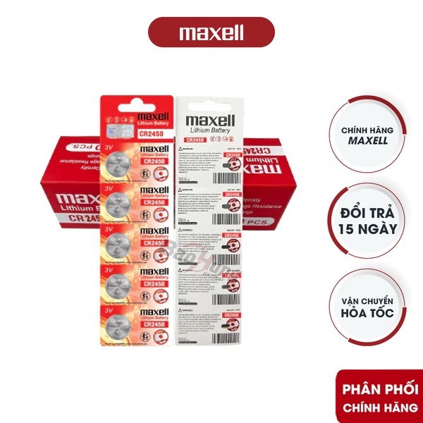 Pin CR2450 / CR 2450 Maxell Lithium 3volt - Chính hãng