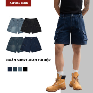  Quần short nam TÚI HỘP phom rộng trên gối CAPMAN CLUB quần đùi nam jean trẻ trung thoải mái 