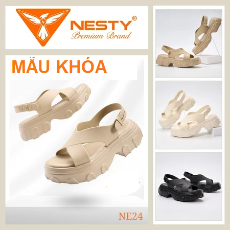 [MẪU CÀI] DÉP SANDAL ĐẾ CAO QUAI CHÉO CAO CẤP THƯƠNG HIỆU NESTY MÃ NE24