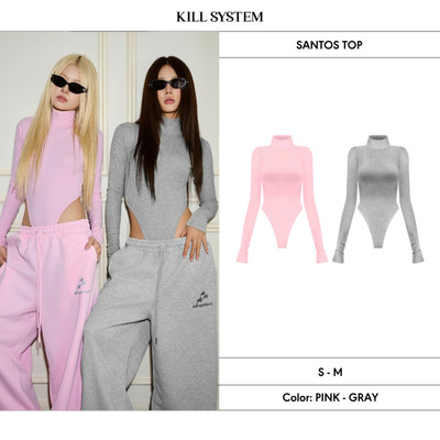 Áo bodysuit trơn tay dài ôm body SANTOS - 𝐊𝐈𝐋𝐋 𝐒𝐘𝐒𝐓𝐄𝐌