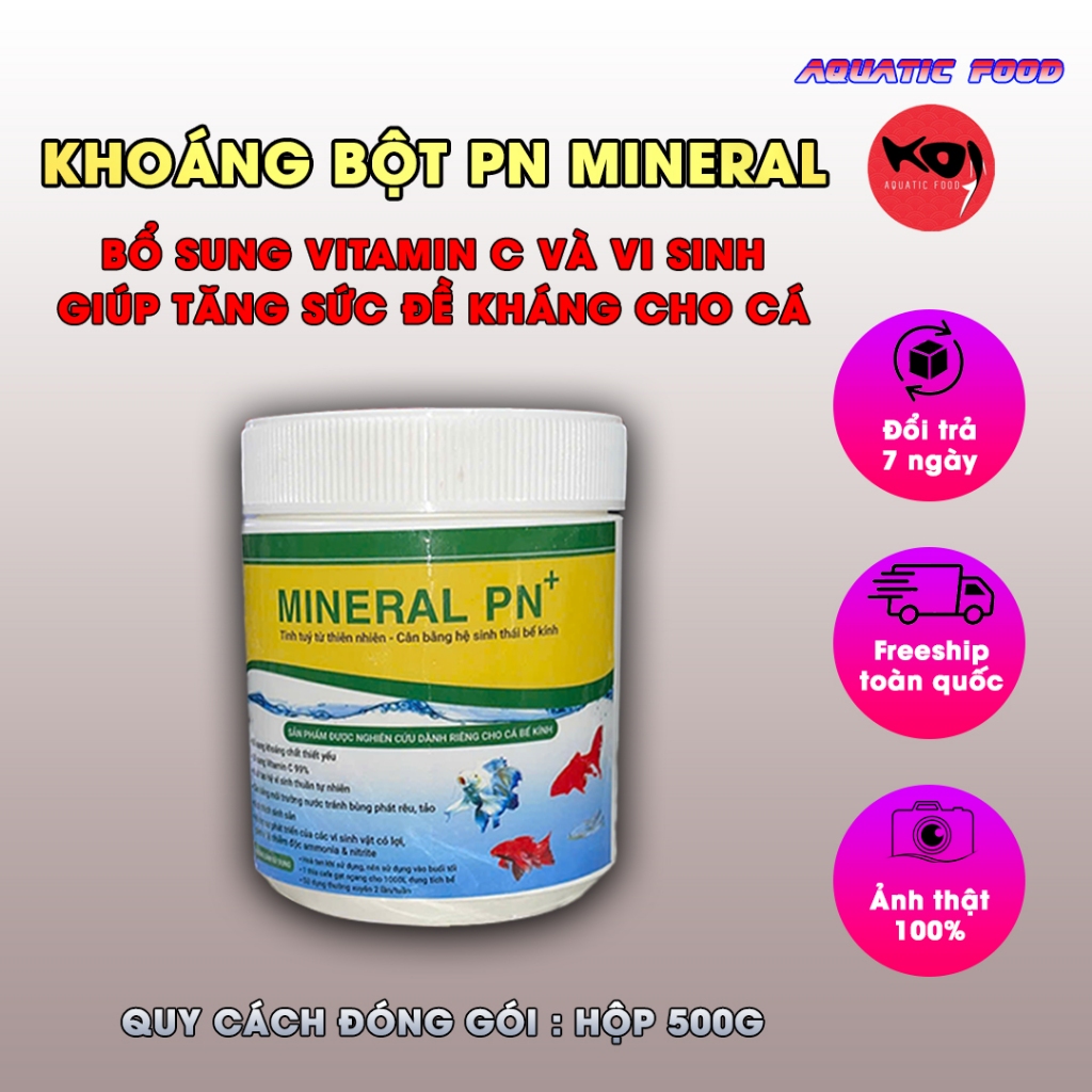 Khoáng bột 500g Vitamin C kết hợp vi sinh bột cho bể cá PN Mineral